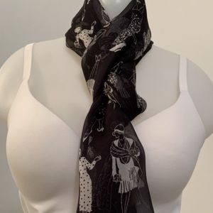 The Roaring 20’s Fashion Digital Silk Scarf-Black & White
